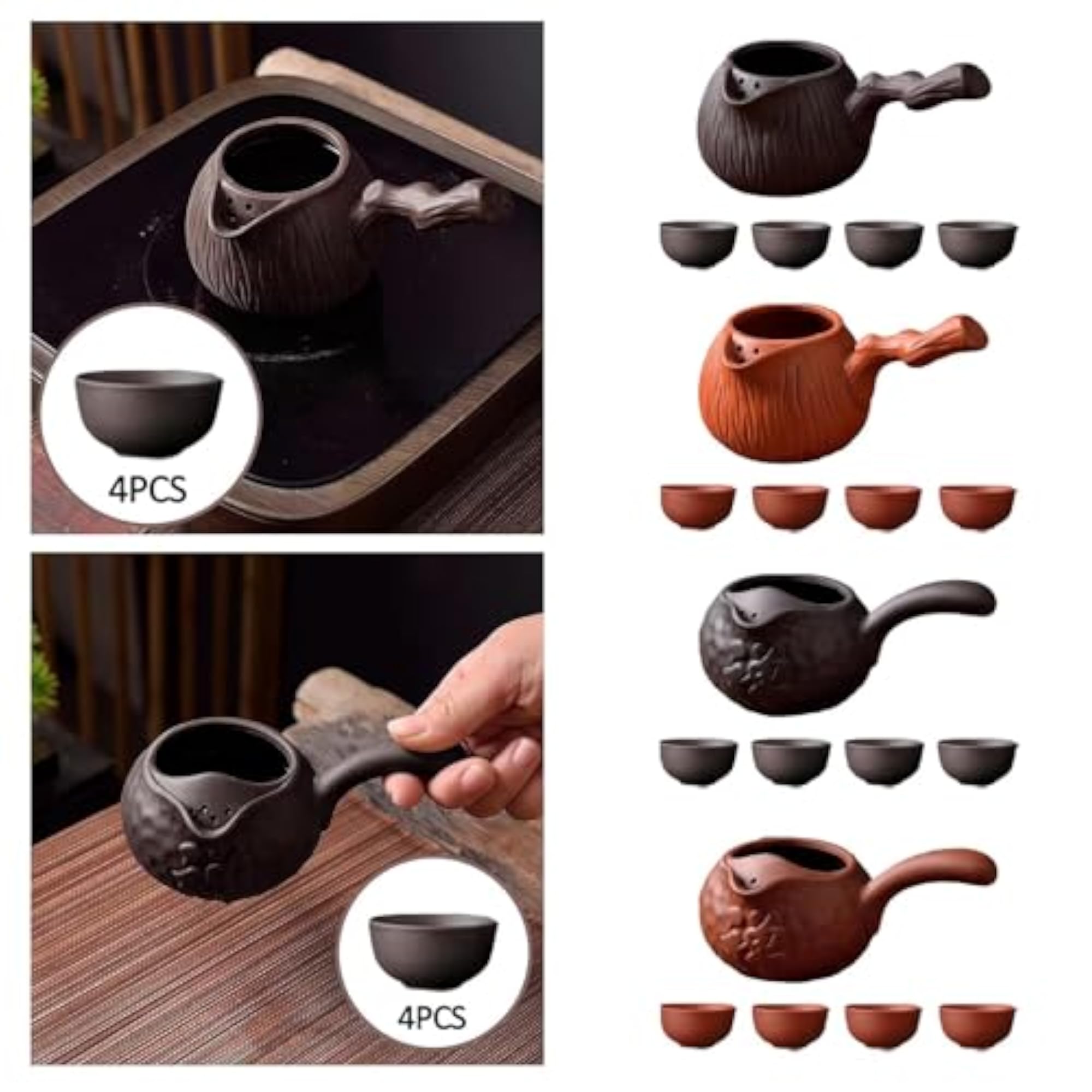 Pottery Teapot with Cups Set, Durable Kitchenware